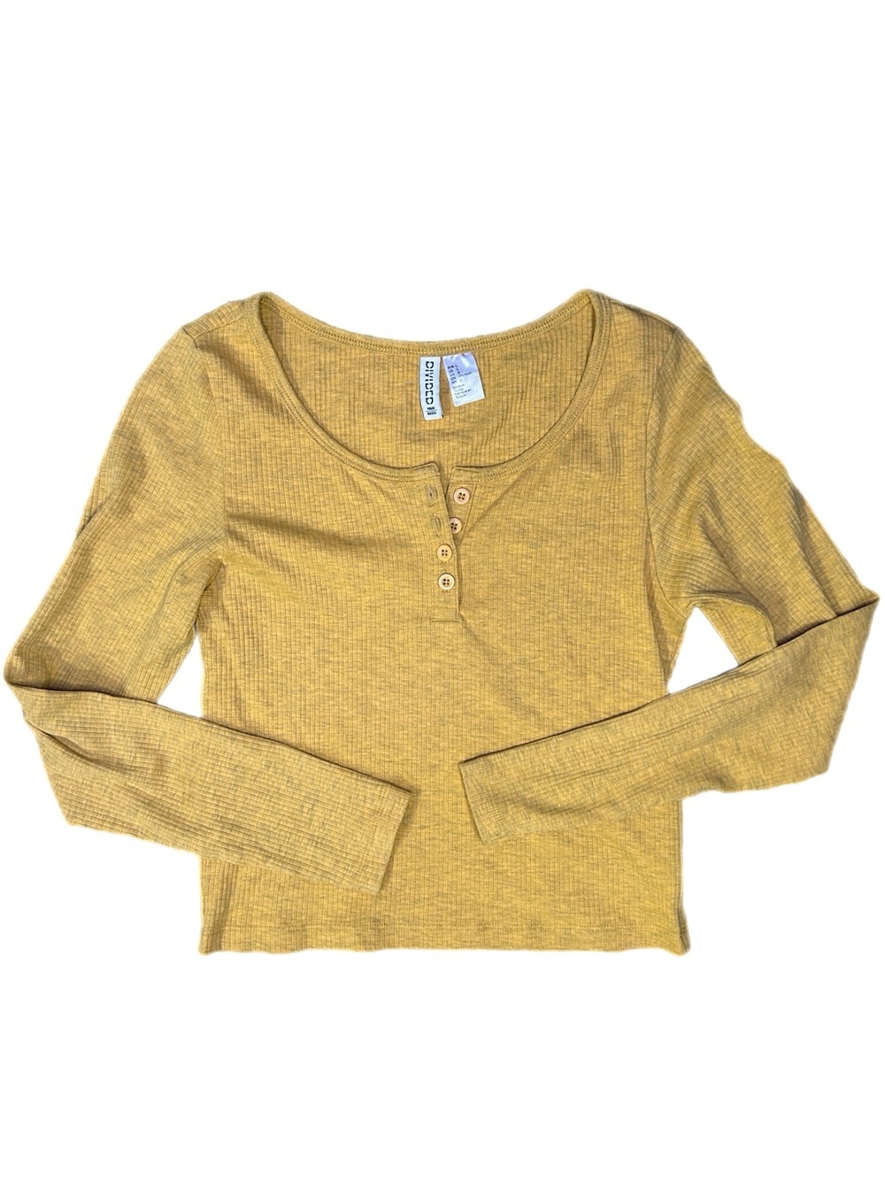 H&M Ribbed Long Sleeve Crop Top